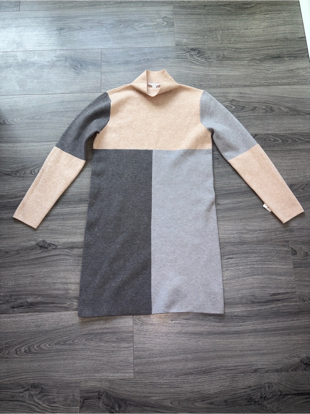 THML Color Block Mock Neck Knit Sweater Dress Small